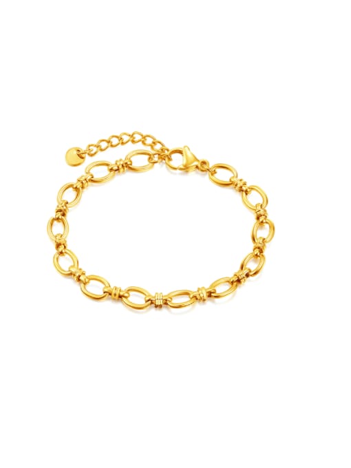 1384 Steel Bracelet Gold Titanium Steel Hollow Geometric Chain Minimalist Link Bracelet