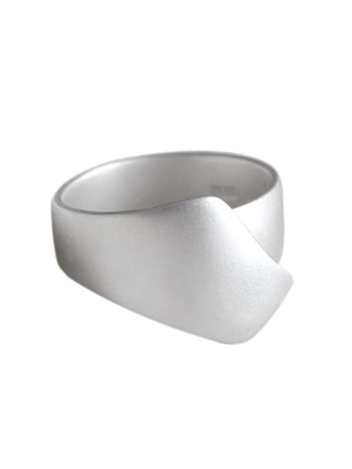 DAKA 925 Sterling Silver Minimalist  Irregular Free Size Ring 4