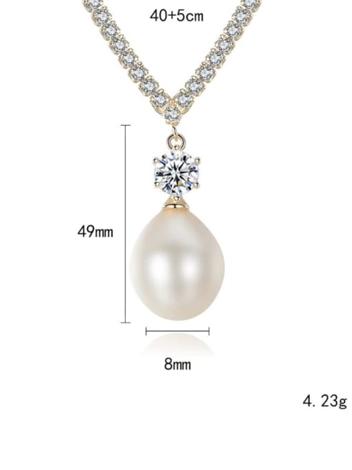 CCUI S925 Sterling Silver with 3A zircon  freshwater pearl  Necklace 4