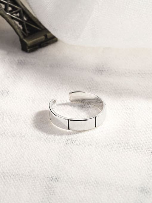 HAHN 925 Sterling Silver Smooth Geometric Vintage Band Ring 3