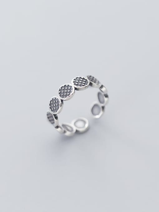 Rosh 925 Sterling Silver Round Vintage Free Size Ring