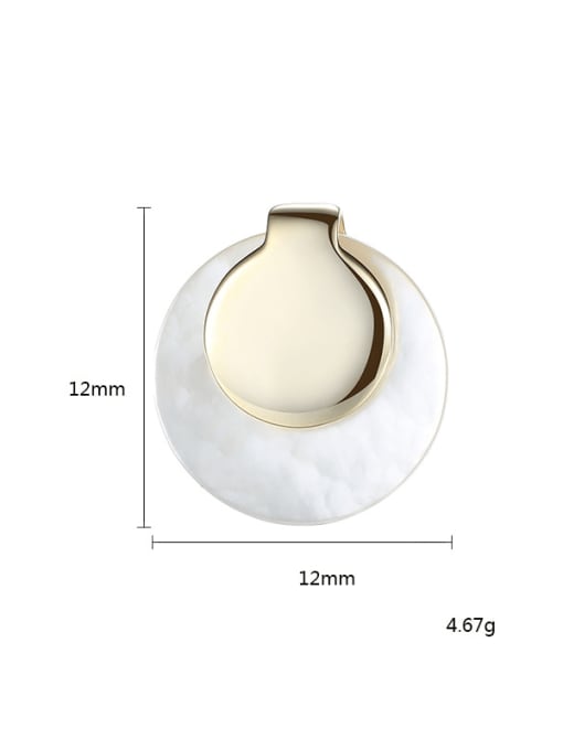 CCUI 925 Sterling Silver Shell White Round Minimalist Stud Earring 4