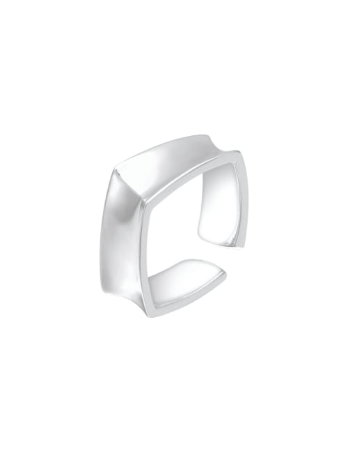 XBOX 925 Sterling Silver Irregular Smooth Square Minimalist Band Ring 2