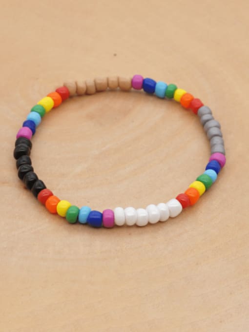 MMBEADS Multi Color Glass Bead   Bohemia Handmade Beading Stretch Bracelet 1