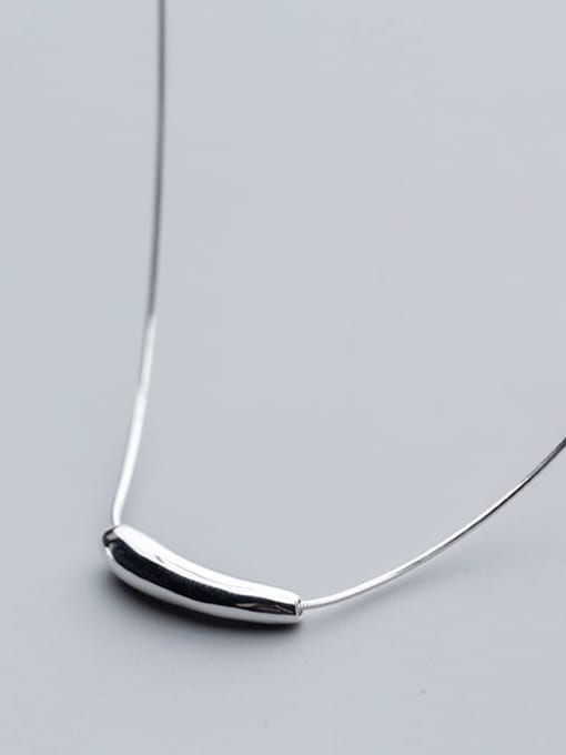 Rosh 925 Sterling Silver Minimalist  Smooth Geometric  Necklace 1
