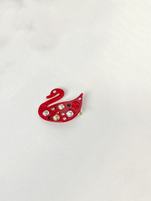 Red hair clip 4.6cm Cellulose Acetate Minimalist Swan Alloy Multi Color Hair Rope