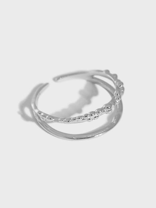 DAKA 925 Sterling Silver Irregular Minimalist Stackable Ring 0