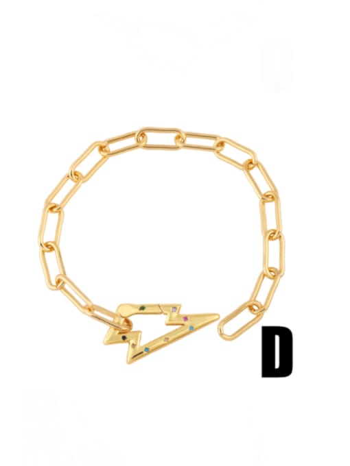 D Brass Rhinestone Round Vintage Link Bracelet