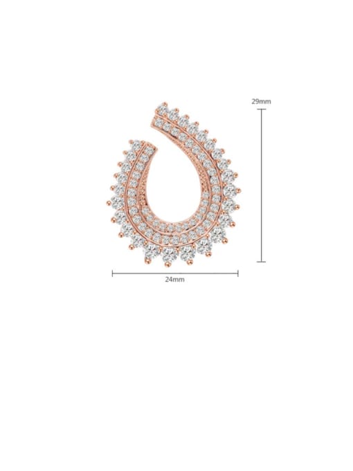 BLING SU Copper Cubic Zirconia Geometric Luxury Cluster Earring 1