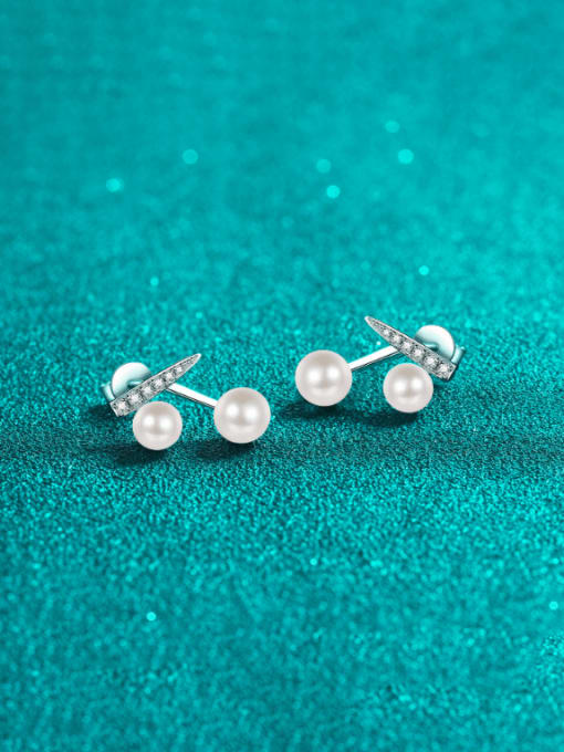 MOISS 925 Sterling Silver Moissanite Irregular Dainty Stud Earring 2