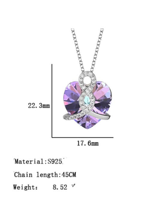 BC-Swarovski Elements 925 Sterling Silver Austrian Crystal Heart Classic Necklace 4