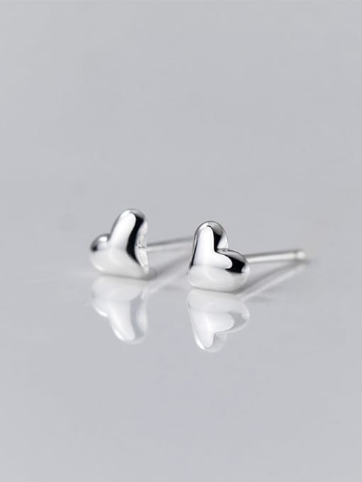 Electrosilver 925 Sterling Silver Heart Minimalist Stud Earring
