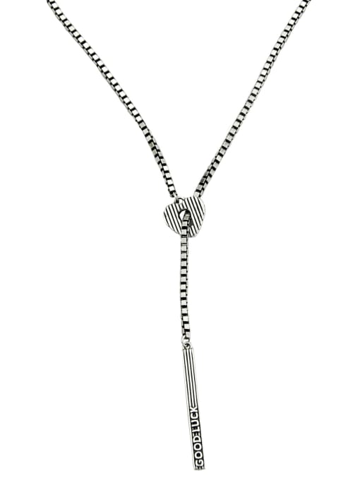 SHUI Vintage  Sterling Silver With Antique Silver Plated Vintage Chain Necklaces