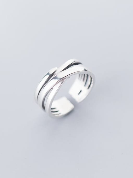 Rosh 925 Sterling Silver Irregular Minimalist Free Size Ring 0