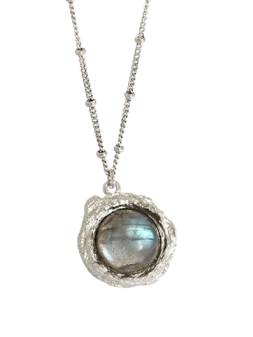DAKA 925 Sterling Silver Opal Round Vintage Necklace 4