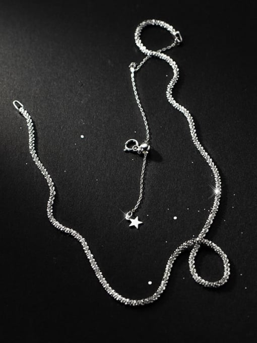 Rosh 925 Sterling Silver Round Minimalist Chain Necklace 0