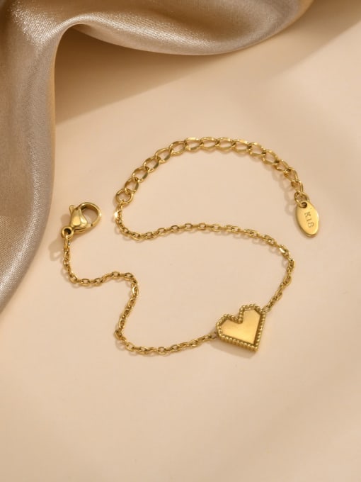 CONG Stainless steel Heart Minimalist Link Bracelet 2