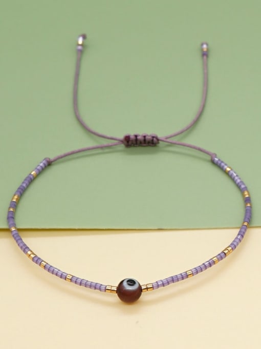 MI B210115A Miyuki Millet Bead Multi Color Evil Eye Bohemia Handmade Weave Bracelet
