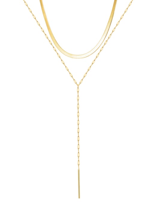 gold necklace Titanium Tassel Minimalist Lariat Necklace