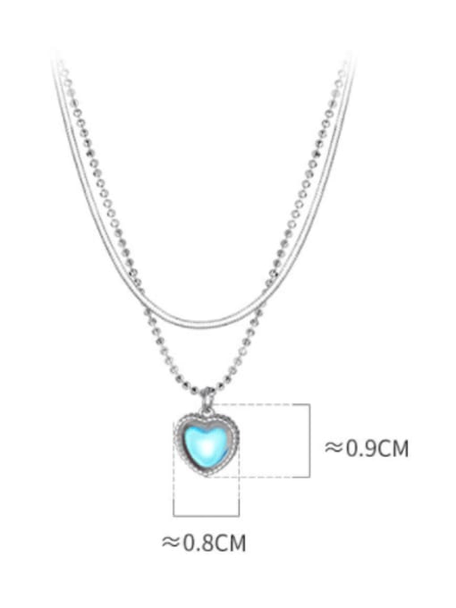 Rosh 925 Sterling Silver Heart Minimalist Multi Strand Necklace 4