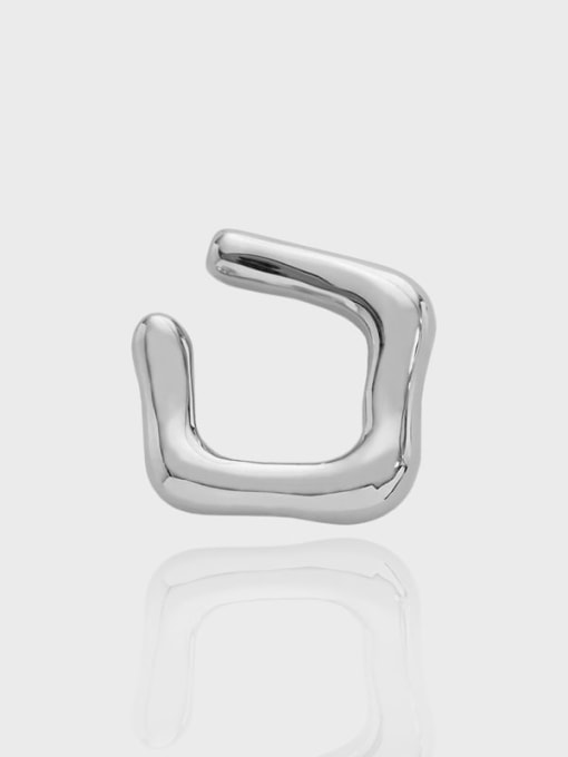 DAKA 925 Sterling Silver Geometric Minimalist Letter D Shape Single Earring (Single-Only One) 2