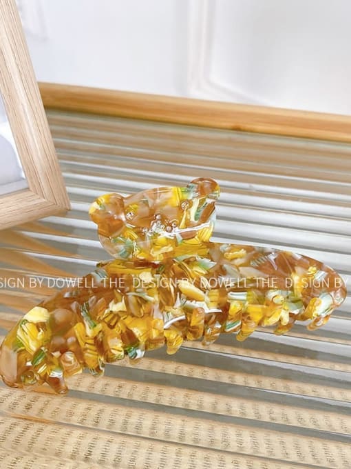 Colorful yellow Cellulose Acetate Trend Geometric Alloy Multi Color Jaw Hair Claw