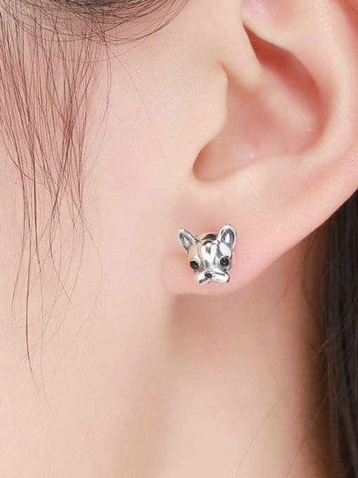 Jare 925 Sterling Silver Dog Cute Stud Earring 1