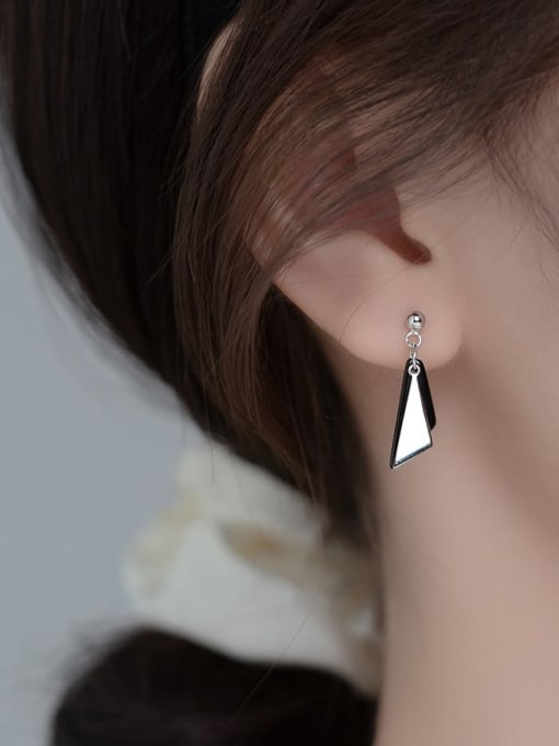 Rosh 925 Sterling Silver Triangle Minimalist Drop Earring 1