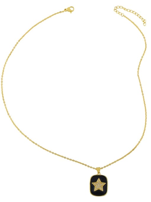 CC Brass Enamel Geometric Minimalist  Necklace 3