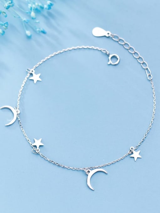Rosh 925 Sterling Silver Simple Fashion Stars Moon Bracelet 0