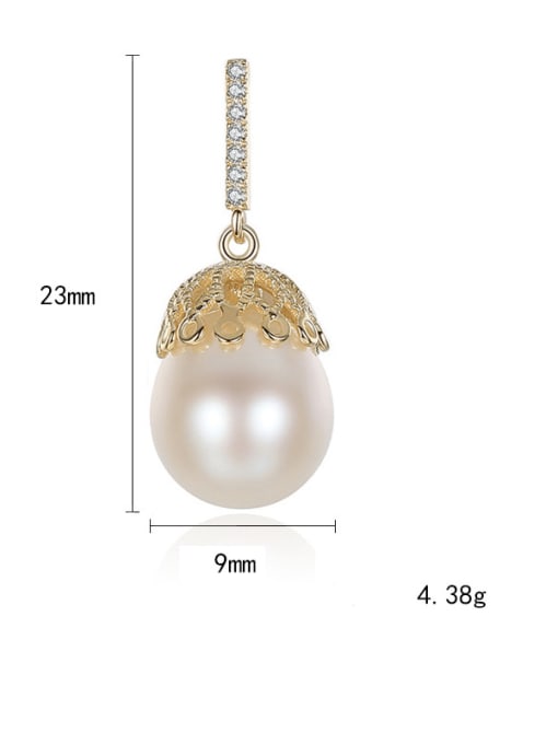 CCUI 925 Sterling Silver Water Drop  Freshwater Pearl Trend  Lace design Drop Earring 4
