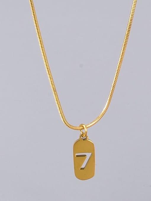 A TEEM Titanium Steel Number “7”Minimalist  Pendant Necklace 0