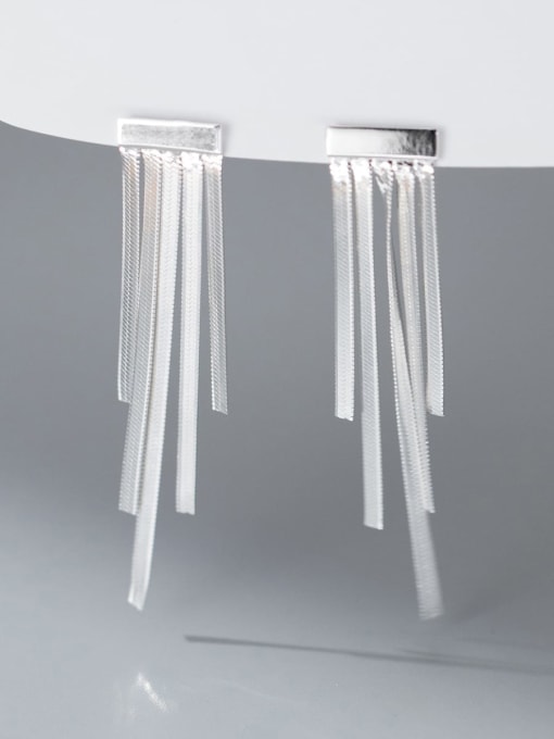 Rosh 925 Sterling Silver Tassel Minimalist Drop Earring 0