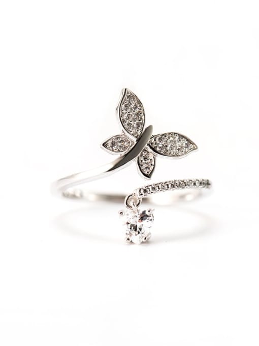 XBOX 925 Sterling Silver Cubic Zirconia Butterfly Vintage Band Ring 4