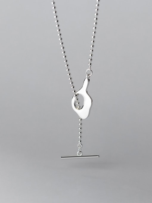 Rosh 925 Sterling Silver Geometric Minimalist Bead  Chain Necklace 3