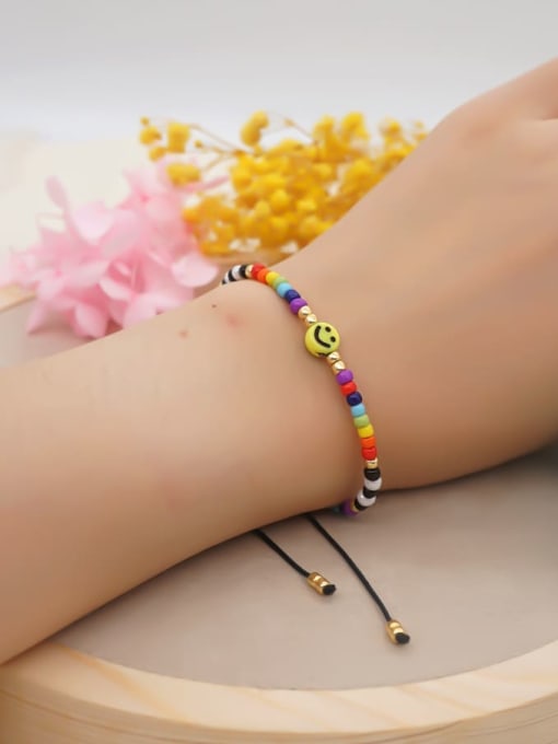 Roxi Miyuki Millet Bead Multi Color Acrylic Smiley Bohemia Handmade Weave Bracelet 2