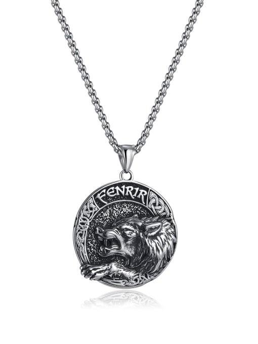 GX2258  Single Pendant without Chain Titanium Steel Wolf Hand Hip Hop Necklace