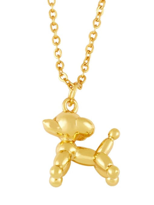 CC Brass Cartoon animal Dog Cute Necklace 0