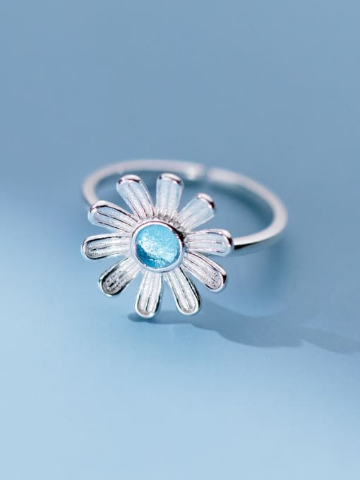 Rosh 925 Sterling Silver Cubic Zirconia Flower Dainty Band Ring 3