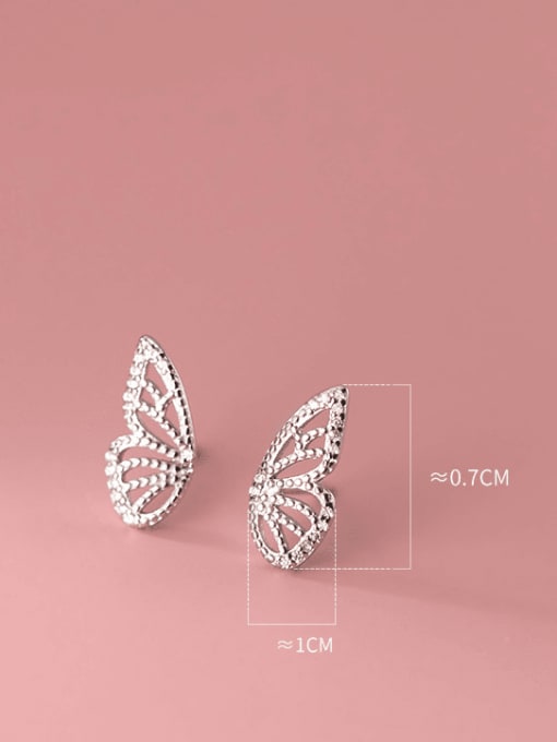 Rosh 925 Sterling Silver Cubic Zirconia Butterfly Minimalist Stud Earring 3