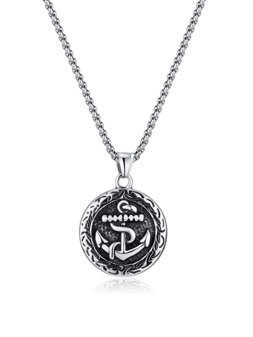 Open Sky Stainless steel Anchor Hip Hop Man Necklace