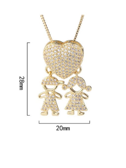ROSS Brass Cubic Zirconia Heart Cute boy girl pendant Necklace 2