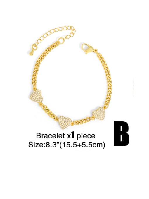 CC Brass Cubic Zirconia Heart Hip Hop Necklace 1