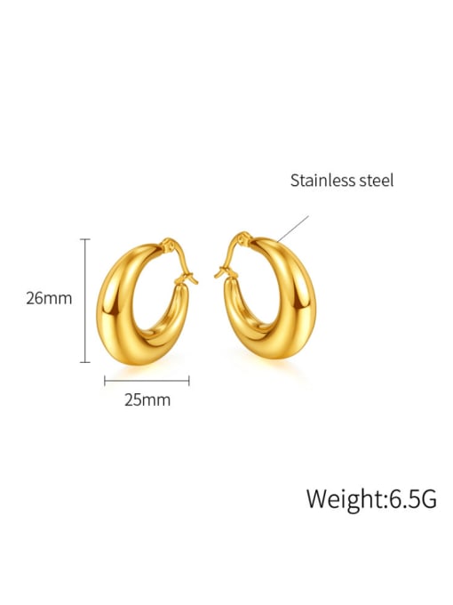 Open Sky Titanium Steel Geometric Minimalist Huggie Earring 2