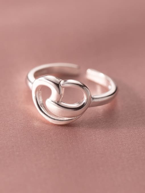 Rosh 925 Sterling Silver Heart Minimalist Band Ring