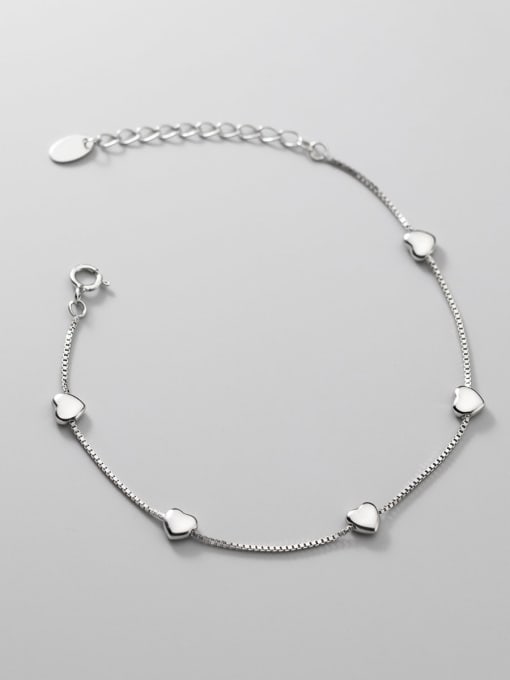 Rosh 925 Sterling Silver Heart Minimalist Bracelet 0