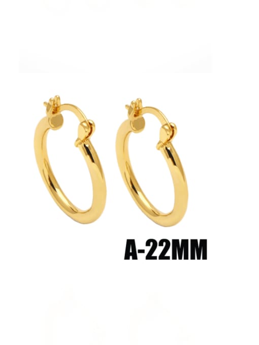 CC Brass Geometric Minimalist Huggie Earring 4