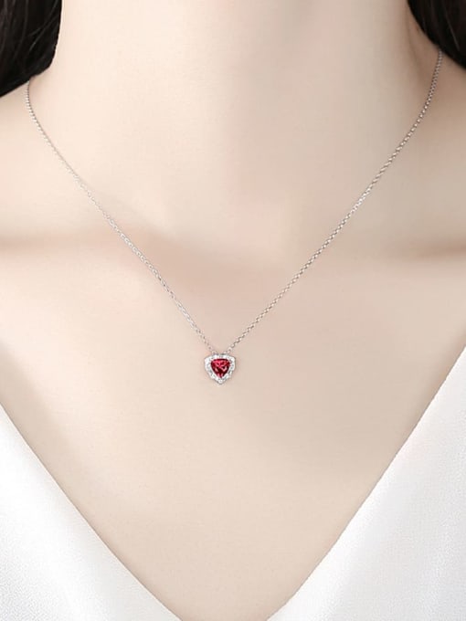 CCUI 925 Sterling Silver Cubic Zirconia Heart Dainty Necklace 1