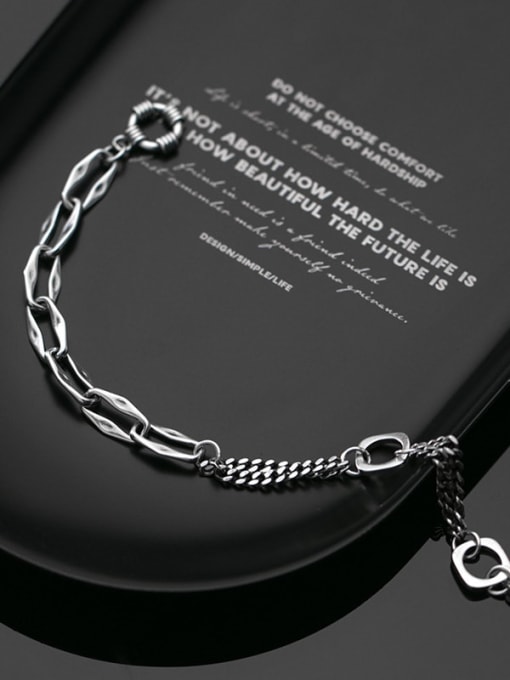 Rosh 925 Sterling Silver Ot buckle asymmetry Vintage Strand Bracelet Made in China 1