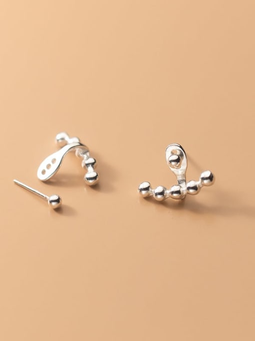 Rosh 925 Sterling Silver Bead Geometric Minimalist Stud Earring 2